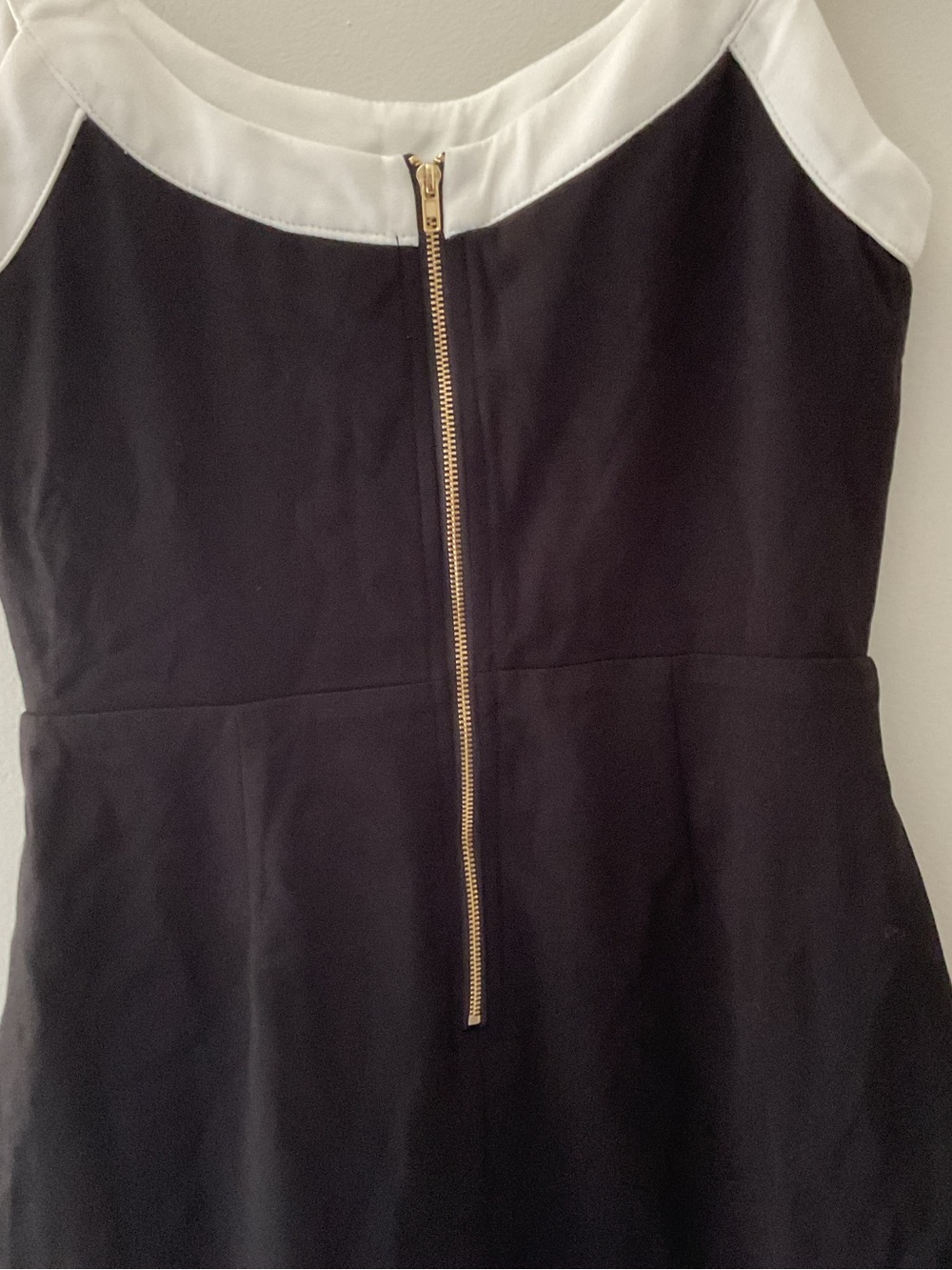 Lulus Posh Darling Black Color Block Sleeveless Pockets Crepe Knit Mini Dress M - Picture 8 of 15